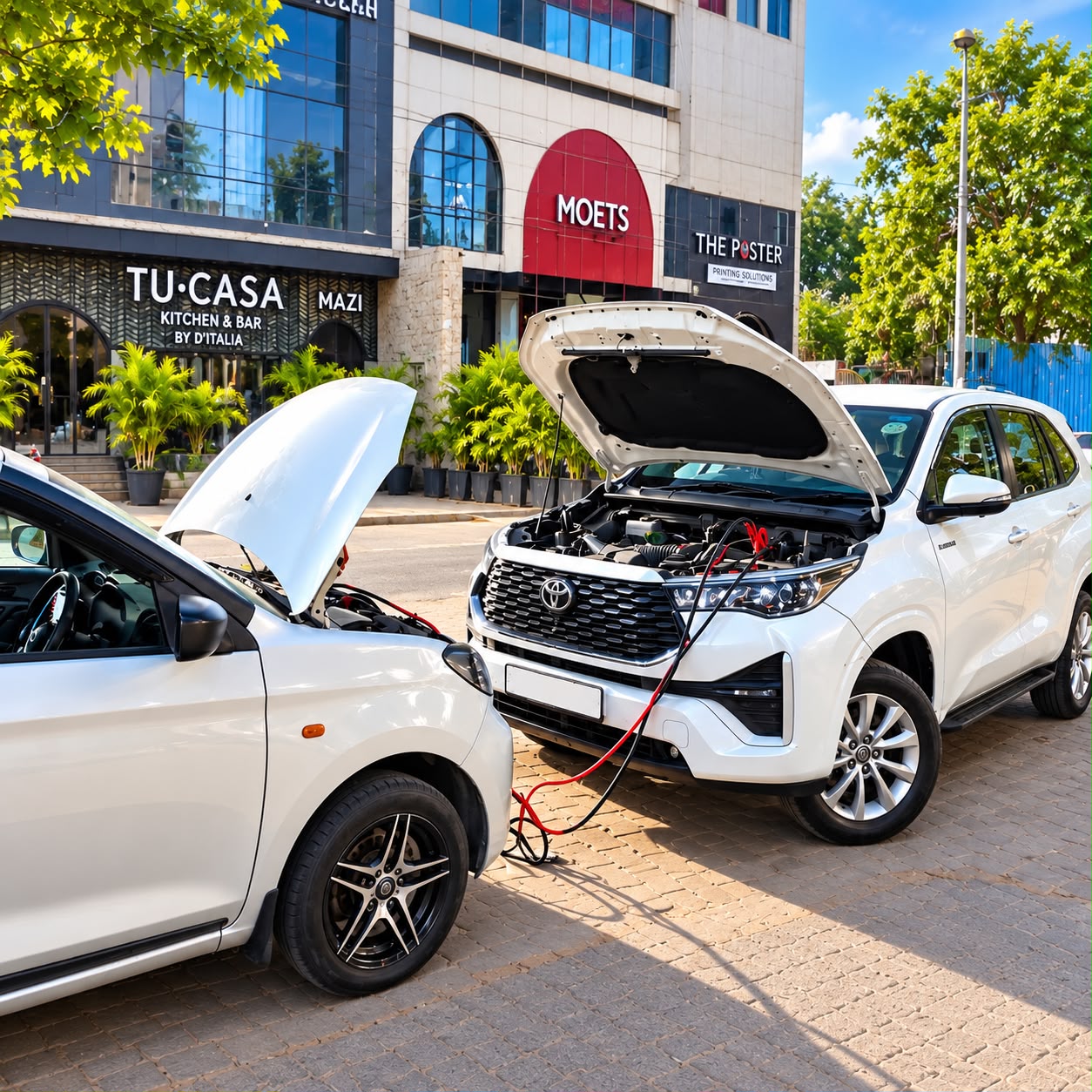 Technician replacing a car battery - We Come to You!
