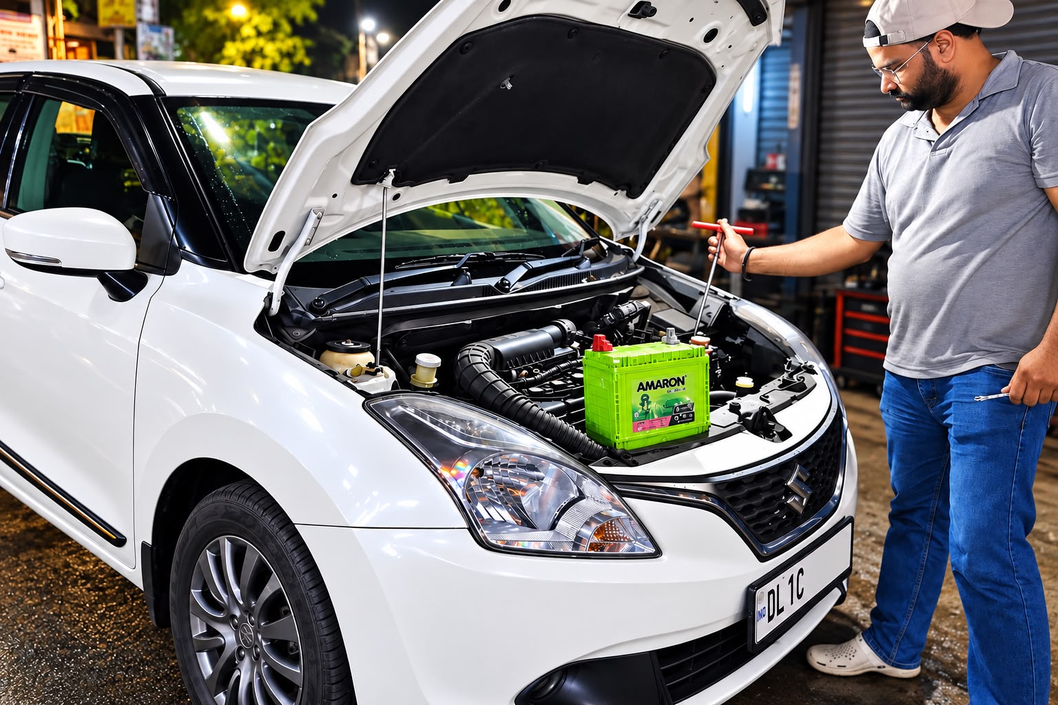 Car jump start with cables